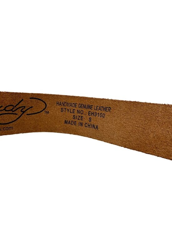 Ed Hardy 90s Y2K Vintage Leather Belt Panther Spell Out Floral Unisex Size S main image 3